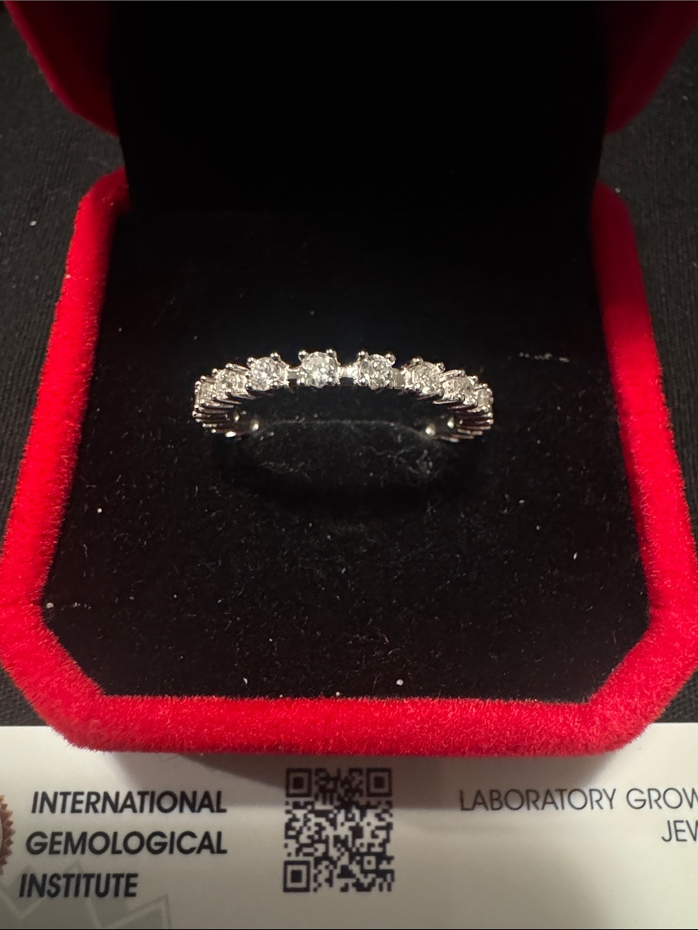 Diamond full Eternity Band in White Gold - over .925